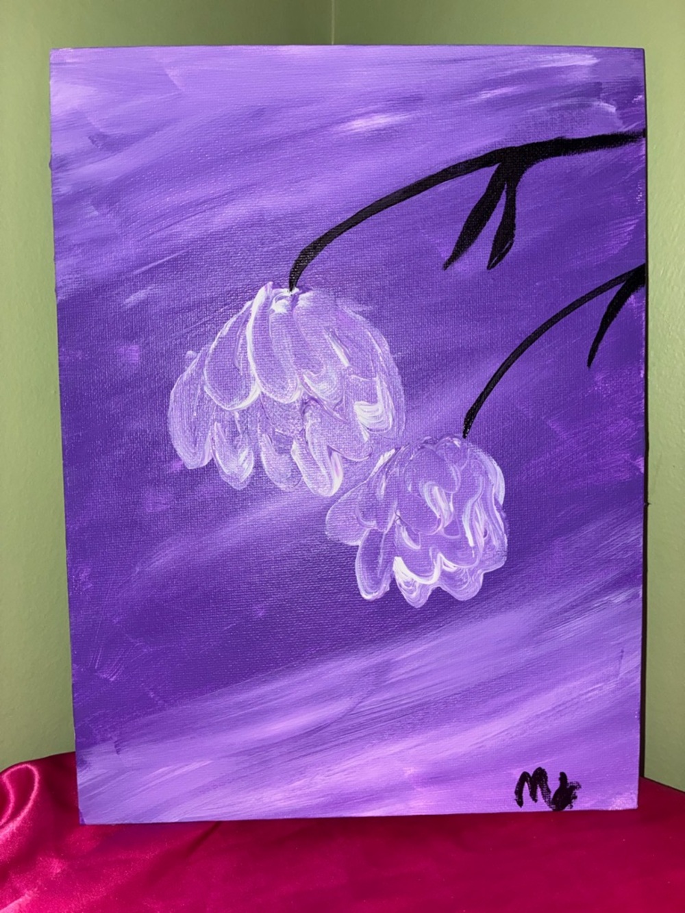 “Clara” - M.F Original Purple Floral Canvas Painting